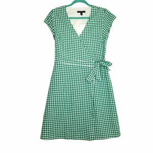 Banana Republic Gingham Wrap Dress 8 NWT